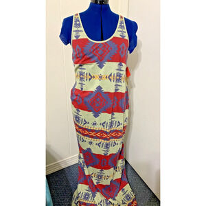 Denim & Supply Ralph Lauren Tank Maxi Dress XL Aztec Tribal Print Western